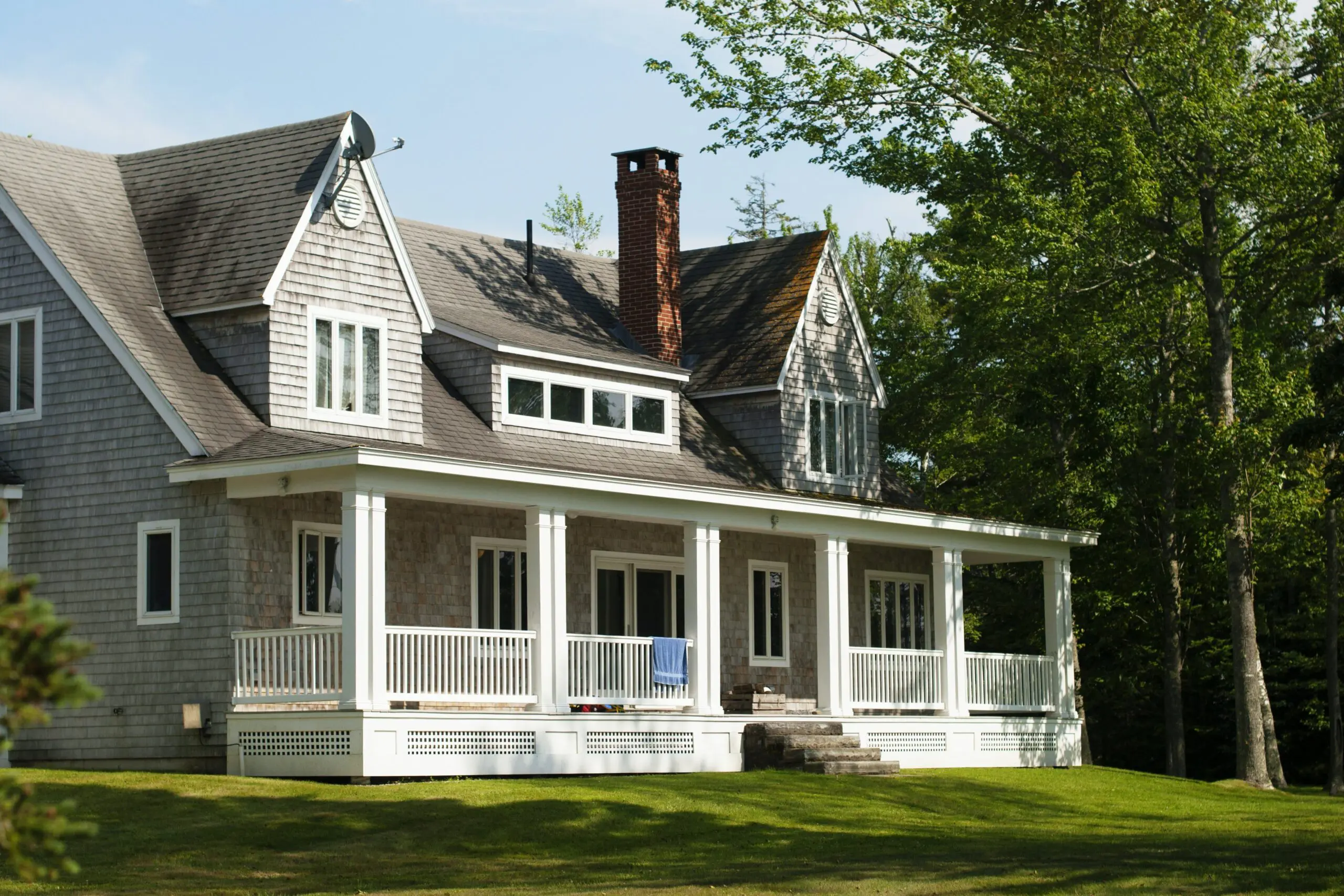 white and brown wooden house